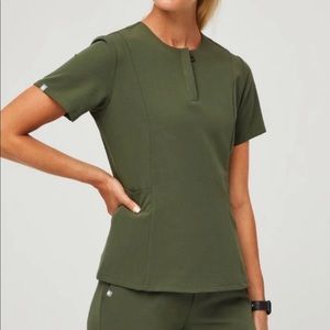 FIGS Bristol Dark Olive scrub top.  XXS